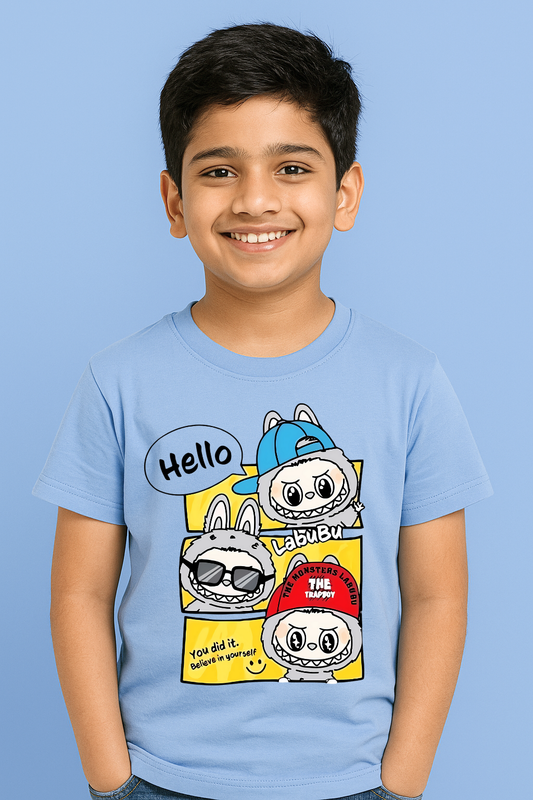 LABUBU Graphic Printed T-shirt for Boys